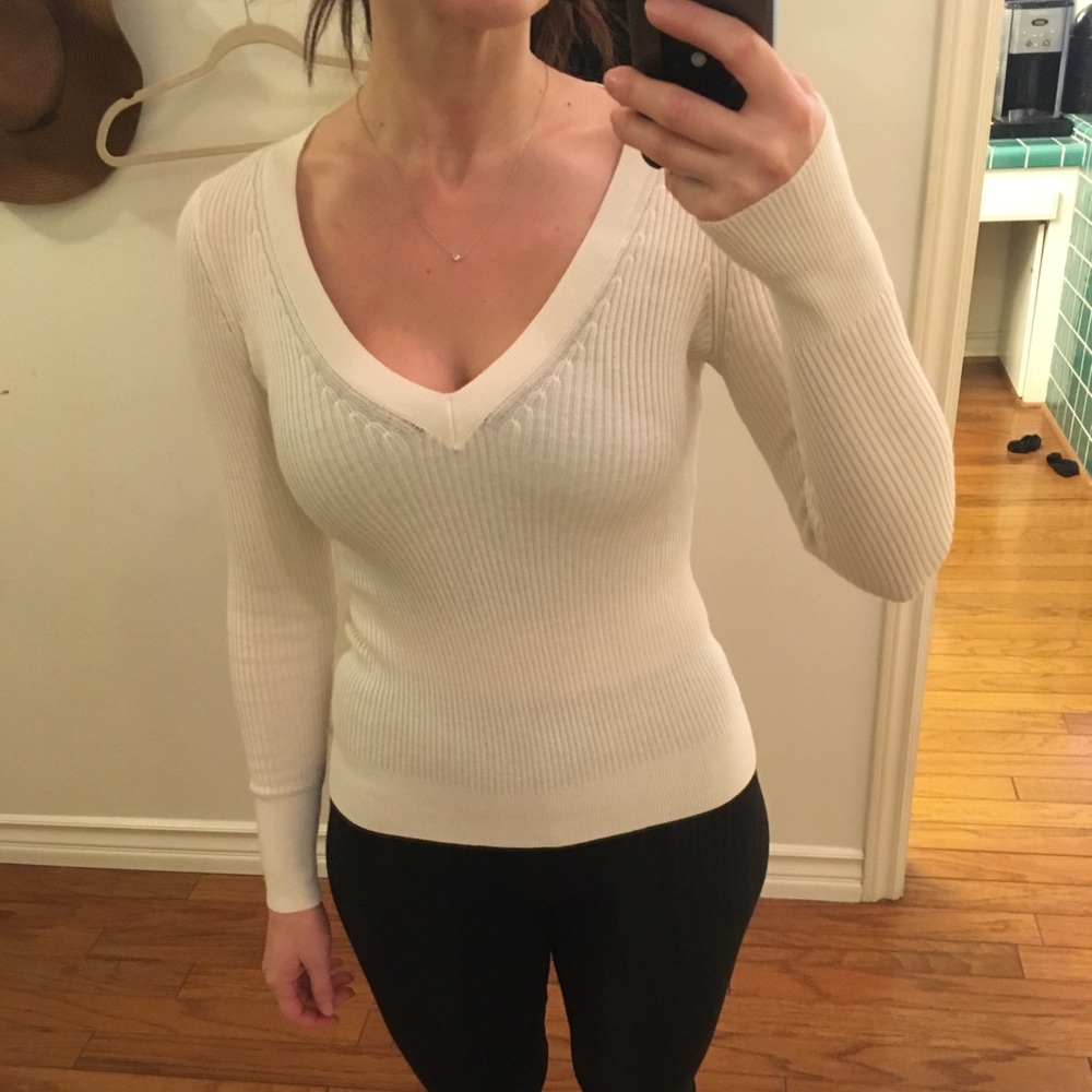 Express white v neck